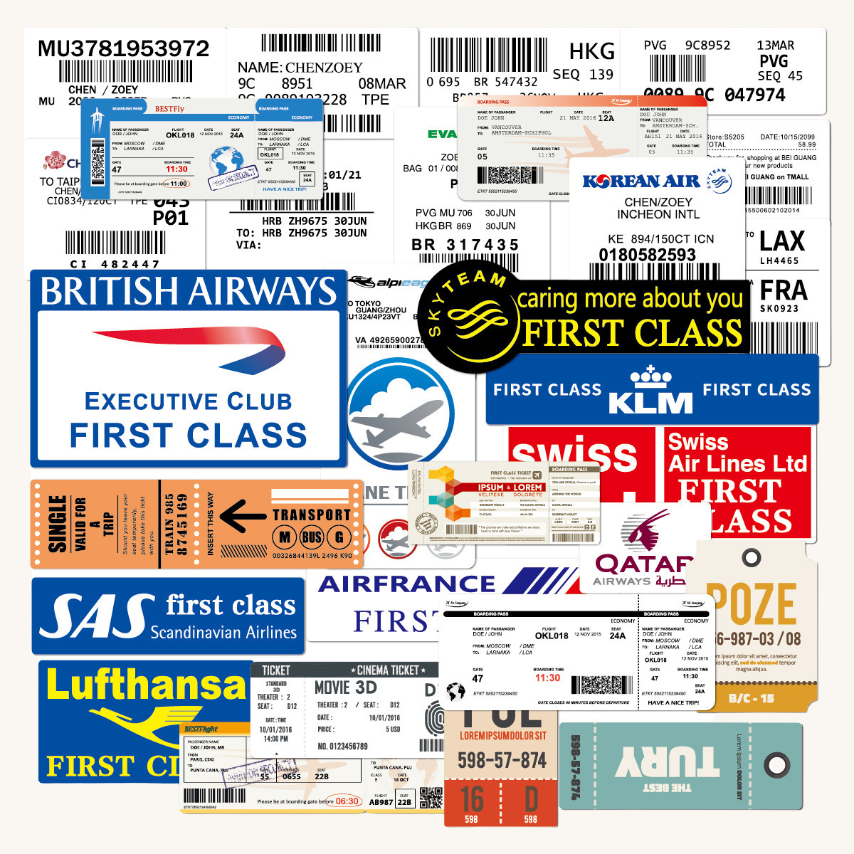 Boarding Stickers